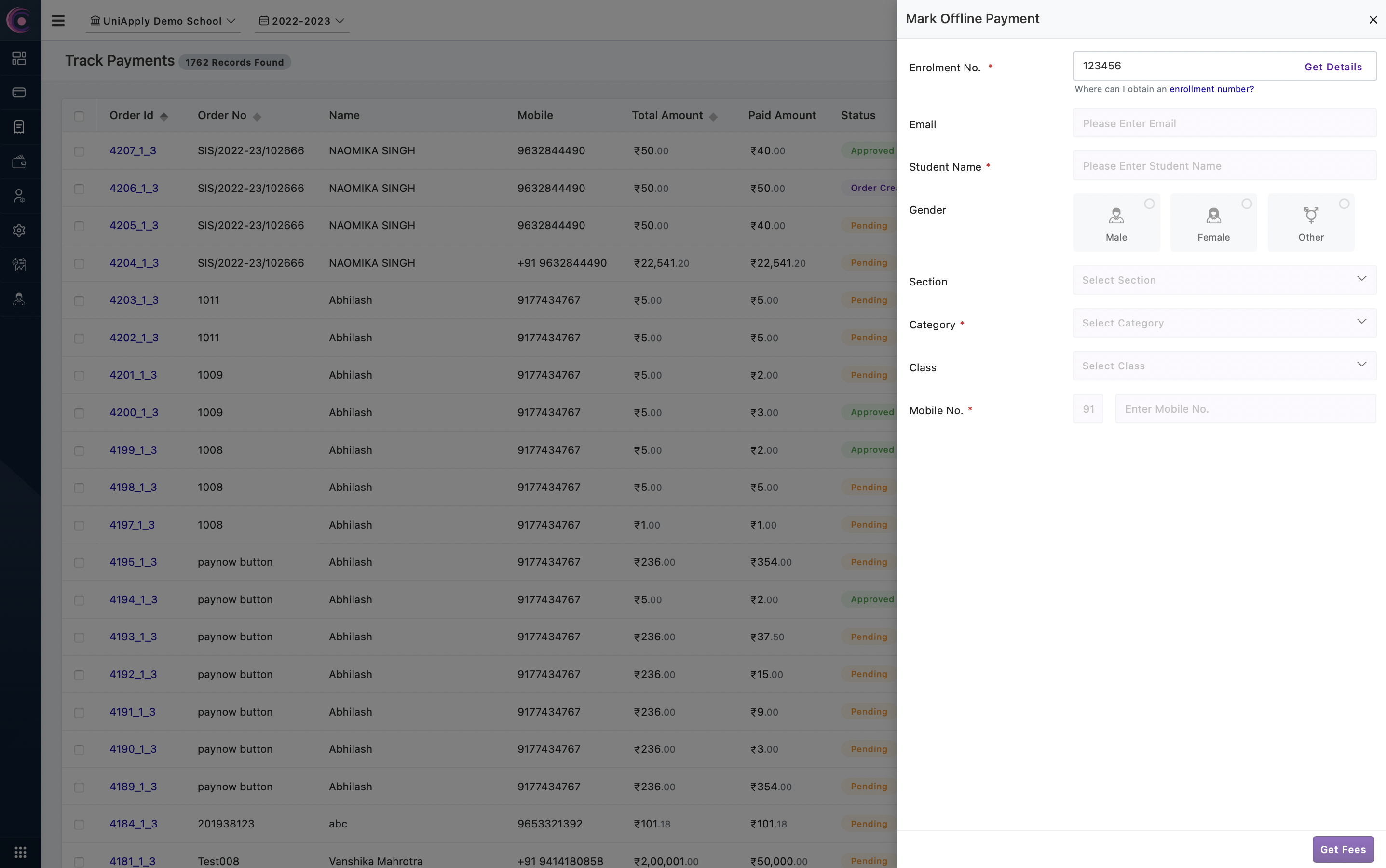 Track Payments